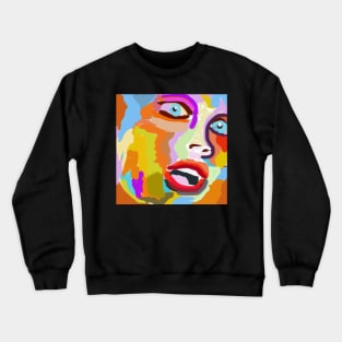 Woman's Face Pop Art Style Crewneck Sweatshirt